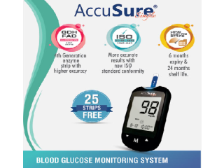 Accuracy with AccuSure Blood Glucose Test Strips.