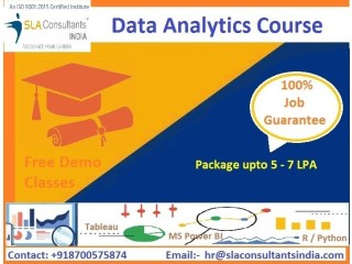 Data Analytics Coaching in Delhi, RK Puram, SLA Institute, R, Python, Tableau & Power BI Training with Free Job Placement